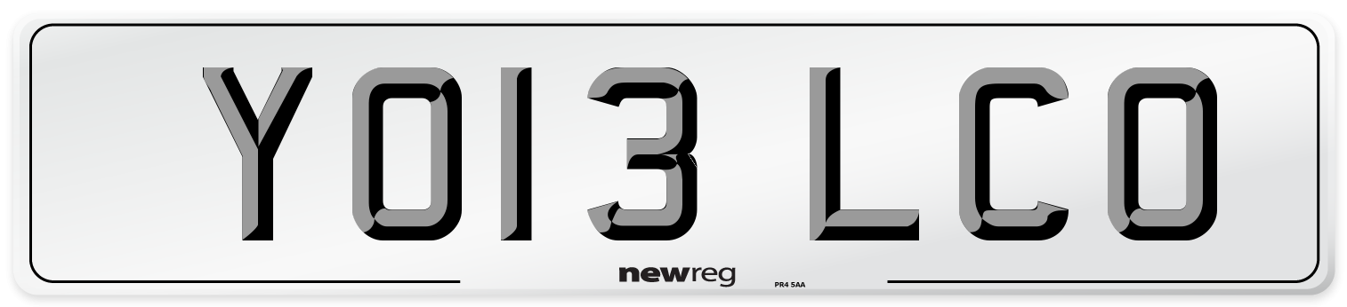 YO13 LCO Number Plate from New Reg